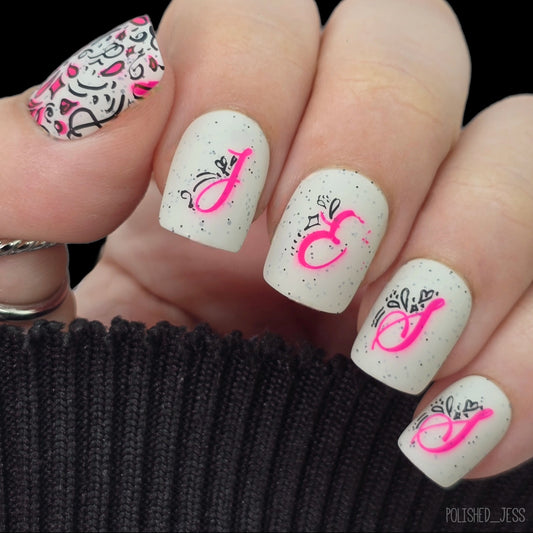 Alphabet - Twirly Swirly (CjS-232) Etched Nail Art Stamping Plate