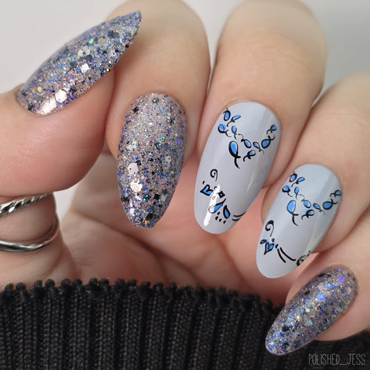 Twirly Swirly French (CjS-234) Etched Nail Art Stamping Plate