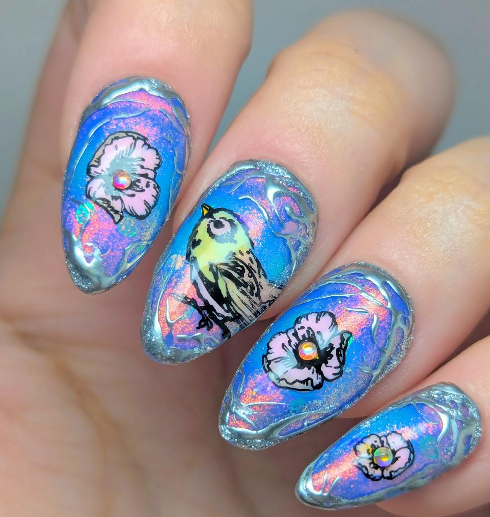 Sweet Tweet (CjS-239) Etched Nail Art Stamping Plate