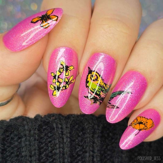 Sweet Tweet (CjS-239) Etched Nail Art Stamping Plate