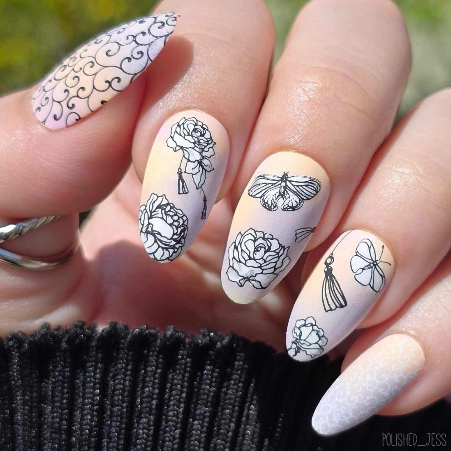 Floral Tassel (CjS-240) Etched Nail Art Stamping Plate