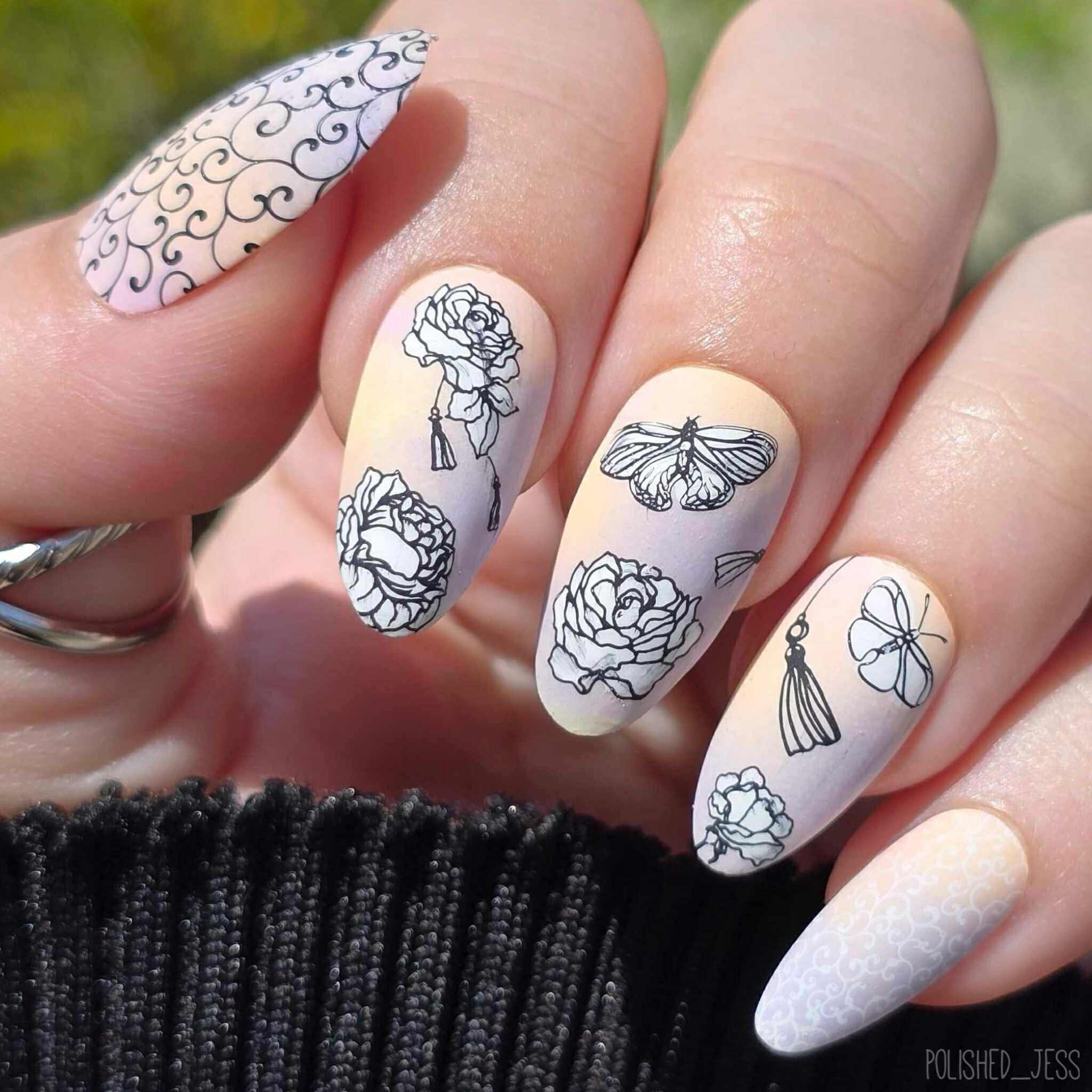 Floral Tassel (CjS-240) Steel Nail Art Layered Stamping Plate