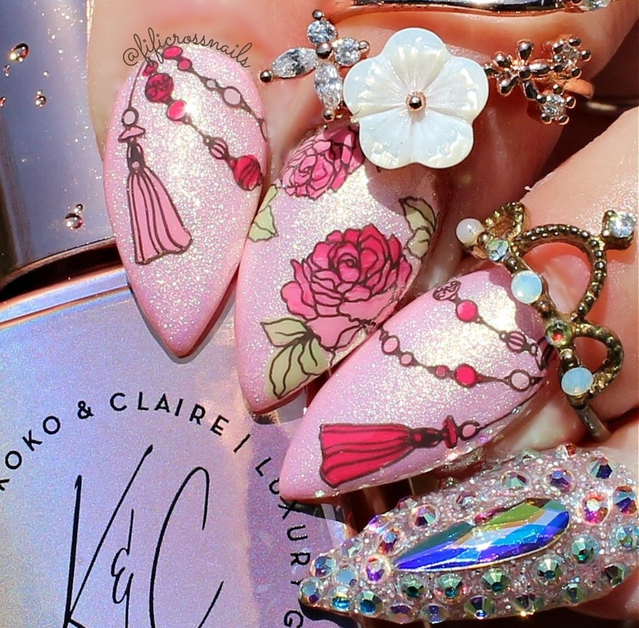 Floral Tassel (CjS-240) Etched Nail Art Stamping Plate