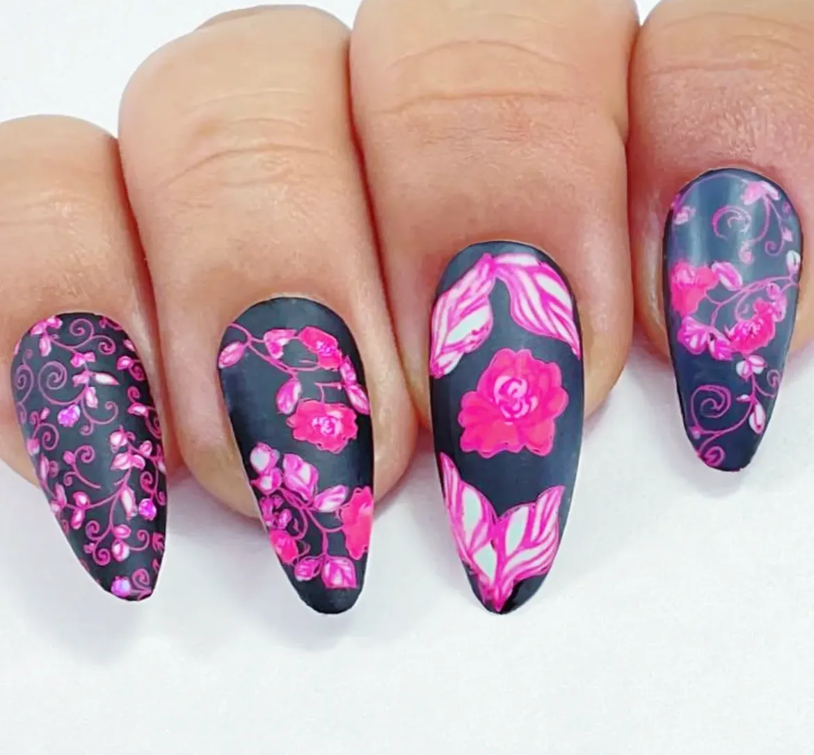 Summer Rose (CjS-242) Steel Nail Art Layered Stamping Plate