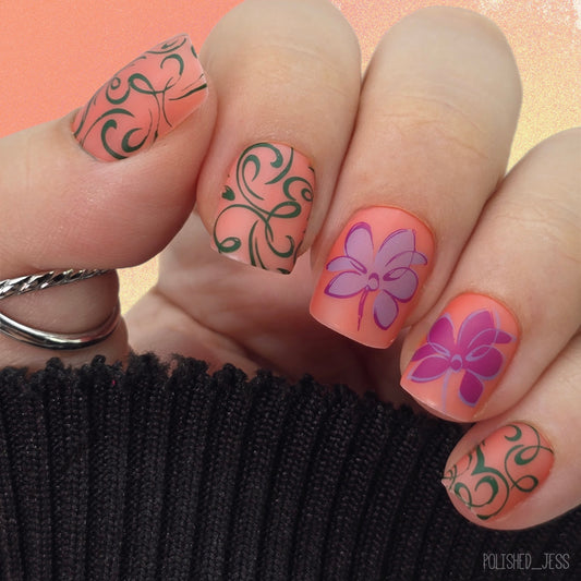 Are You Feeling Bouquet? (CjS-247) Etched Nail Art Stamping Plate