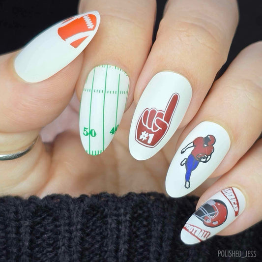 The Big Game (CjS-259) Etched Nail Art Stamping Plate