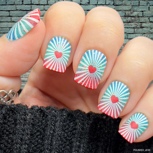 stunning-manciure-with-layered-nail-art-designs-of-hearts-radiating-beams