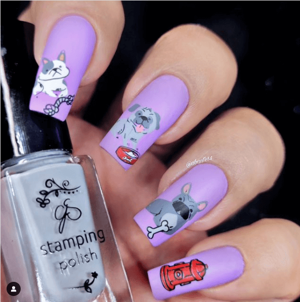 Pup Party (CjS317) Steel Nail Art Layered Stamping Plate Clear Jelly