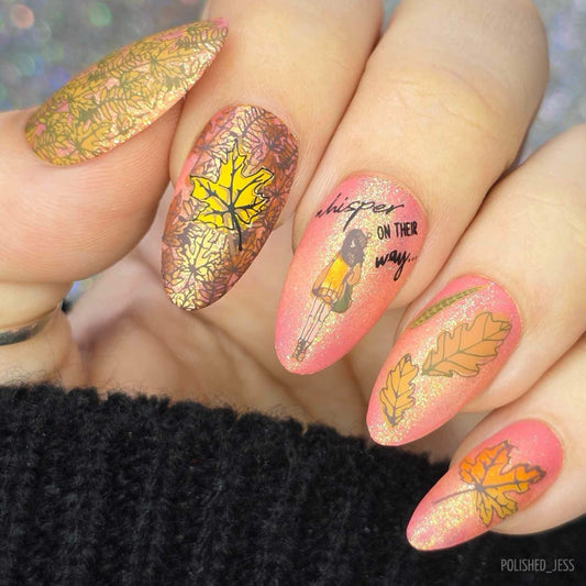 Whisper On Their Way (CjS-269) Etched Nail Art Stamping Plate