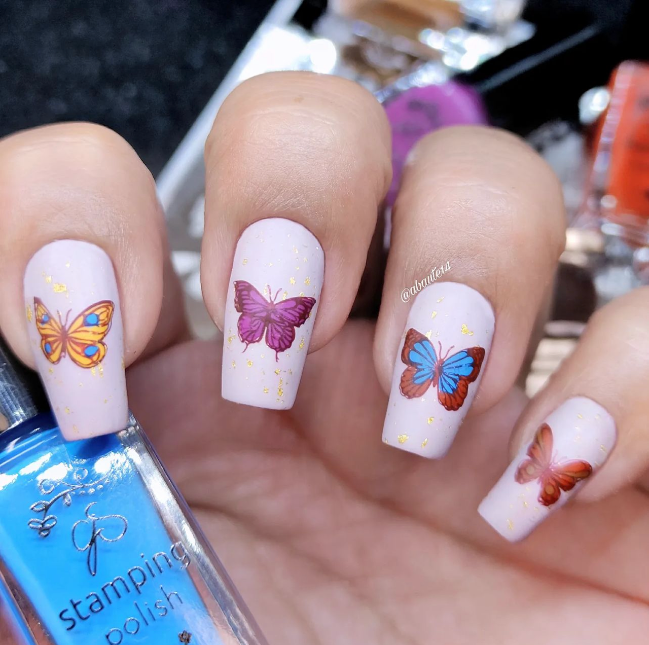 Flutterby (CjS-278) Etched Nail Art Stamping Plate