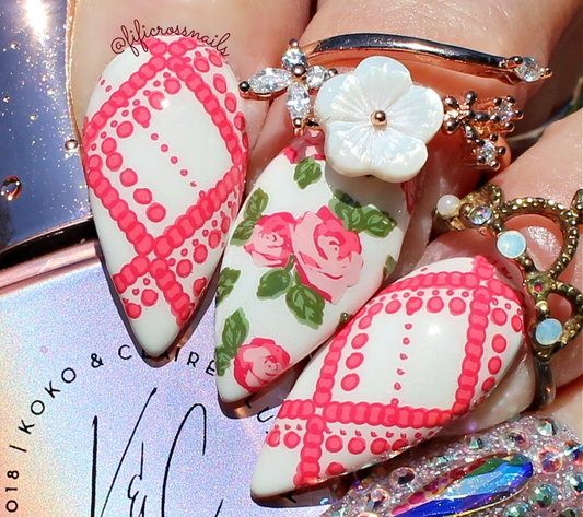 Floral Blossom - Three (CjS-281) Etched Nail Art Stamping Plate