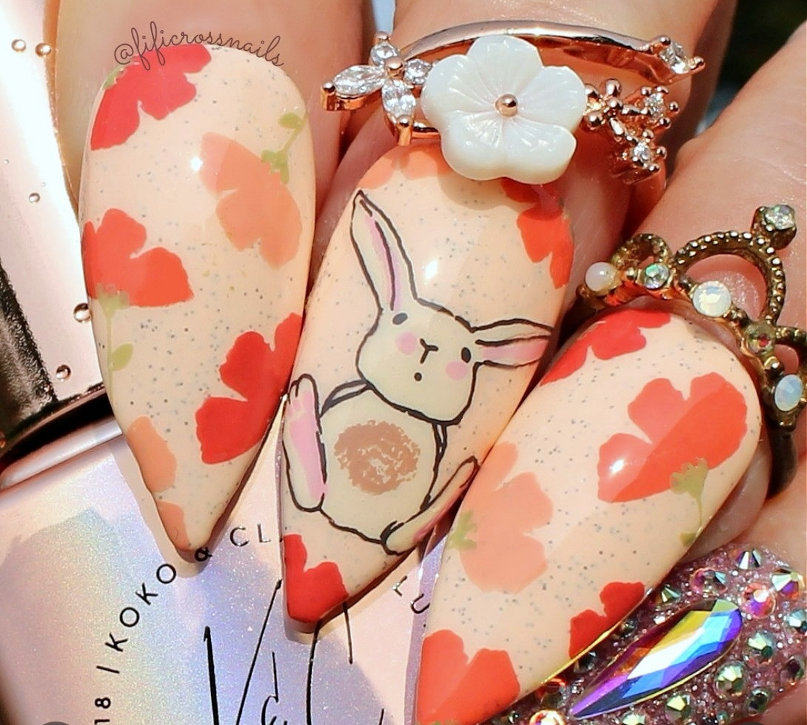 Sweet Spring Bunnies (CjS-292) Etched Nail Art Stamping Plate
