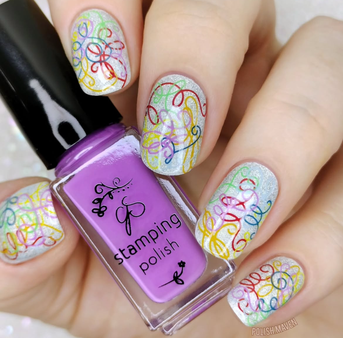 Tilt-A-Swirl (CjS-307) Etched Nail Art Stamping Plate