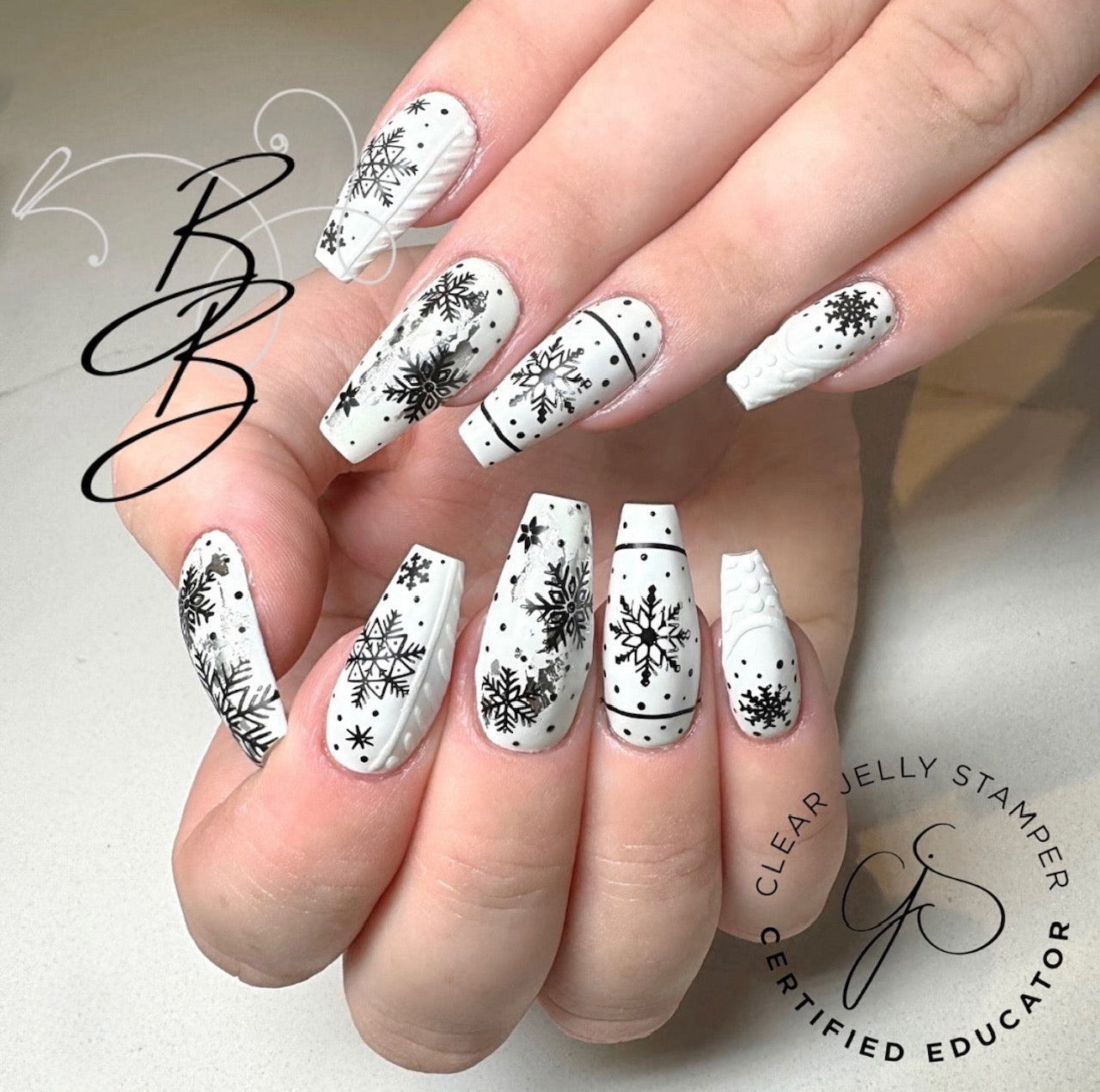 Frosty Flurries (CjS-326) Etched Nail Art Stamping Plate