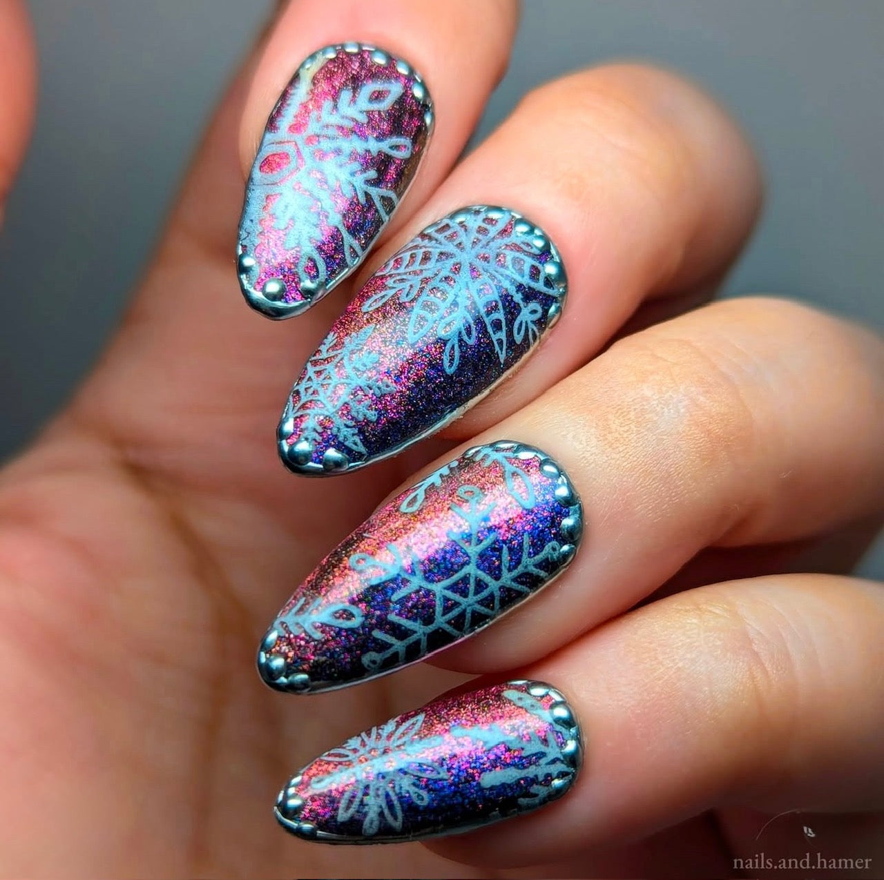 Frosty Flurries (CjS-326) Etched Nail Art Stamping Plate