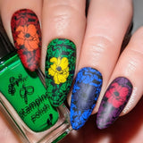Bright-manicure-showing-full-coverage-floral-nail-art-designs