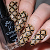 Bold-manicure-showing-nail-art-designs-of-full-coverage-baroque-floral-pattern