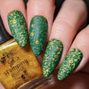 Green-manicure-with-full-coverage-nail-art-designs-in-a-floral-pattern