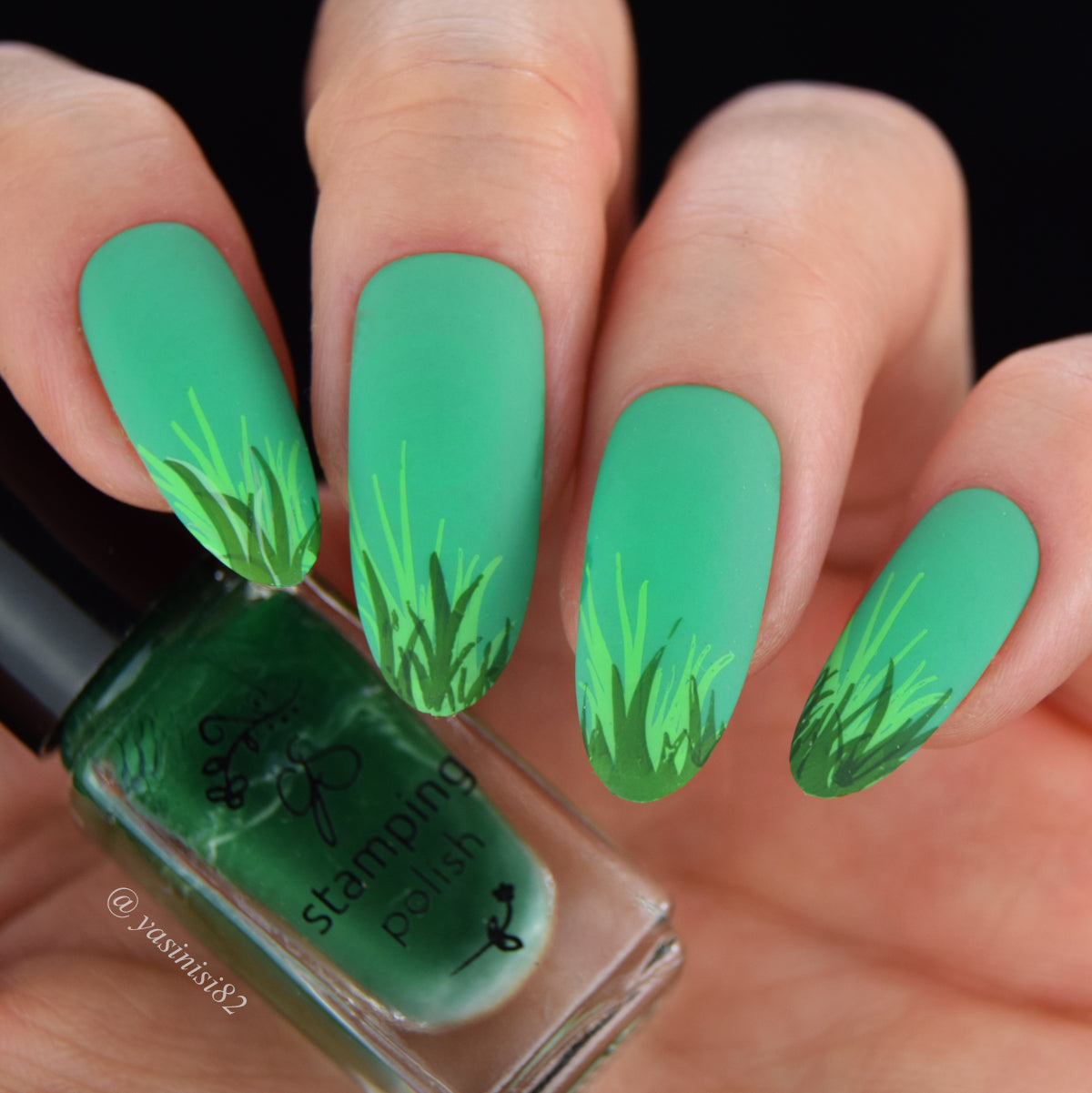 Greener Grass (CjS-345) Etched Nail Art Stamping Plate