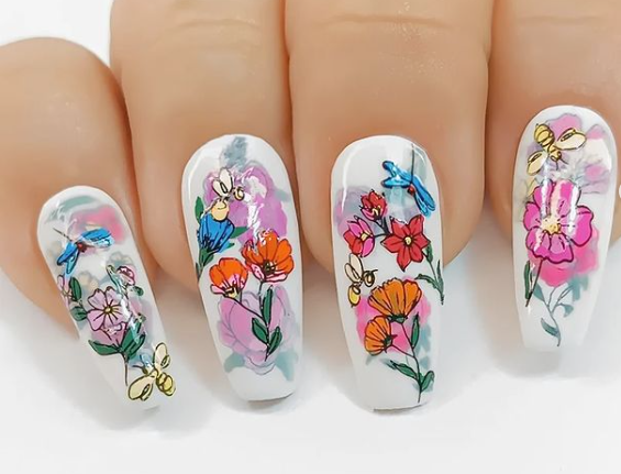 Sweet Stems (CjS-352) Etched Nail Art Stamping Plate