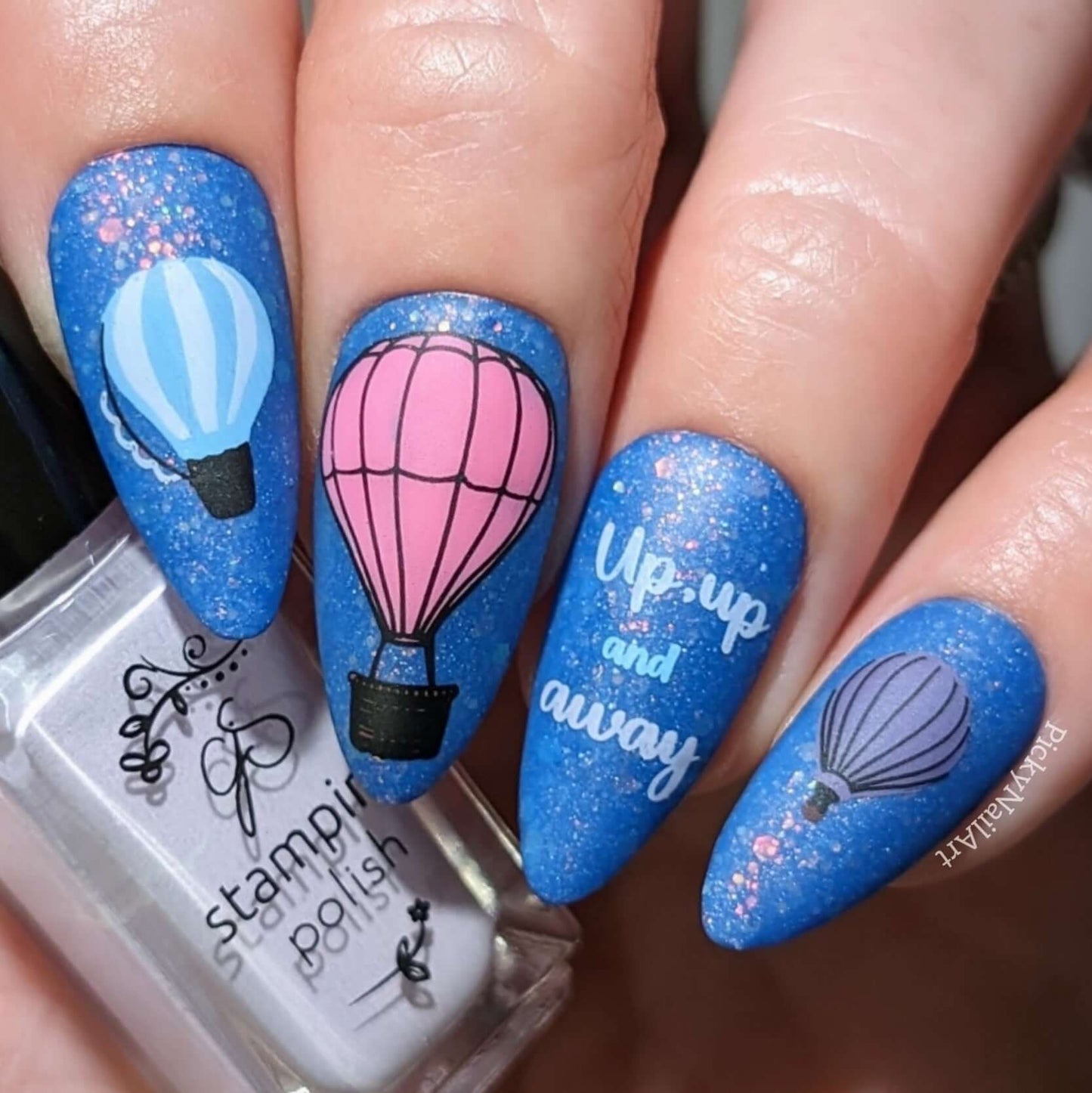 Up, Up, and Away (CjS-354) Etched Nail Art Stamping Plate