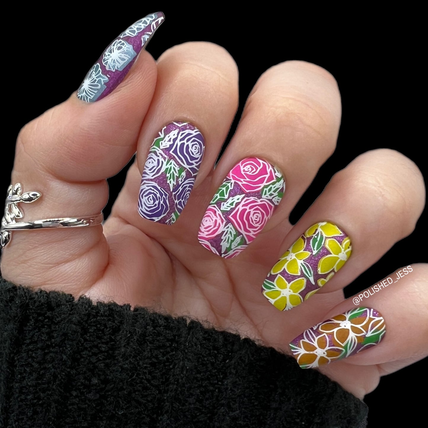 Peacocks Garden (CjS-37) Etched Nail Art Stamping Plate
