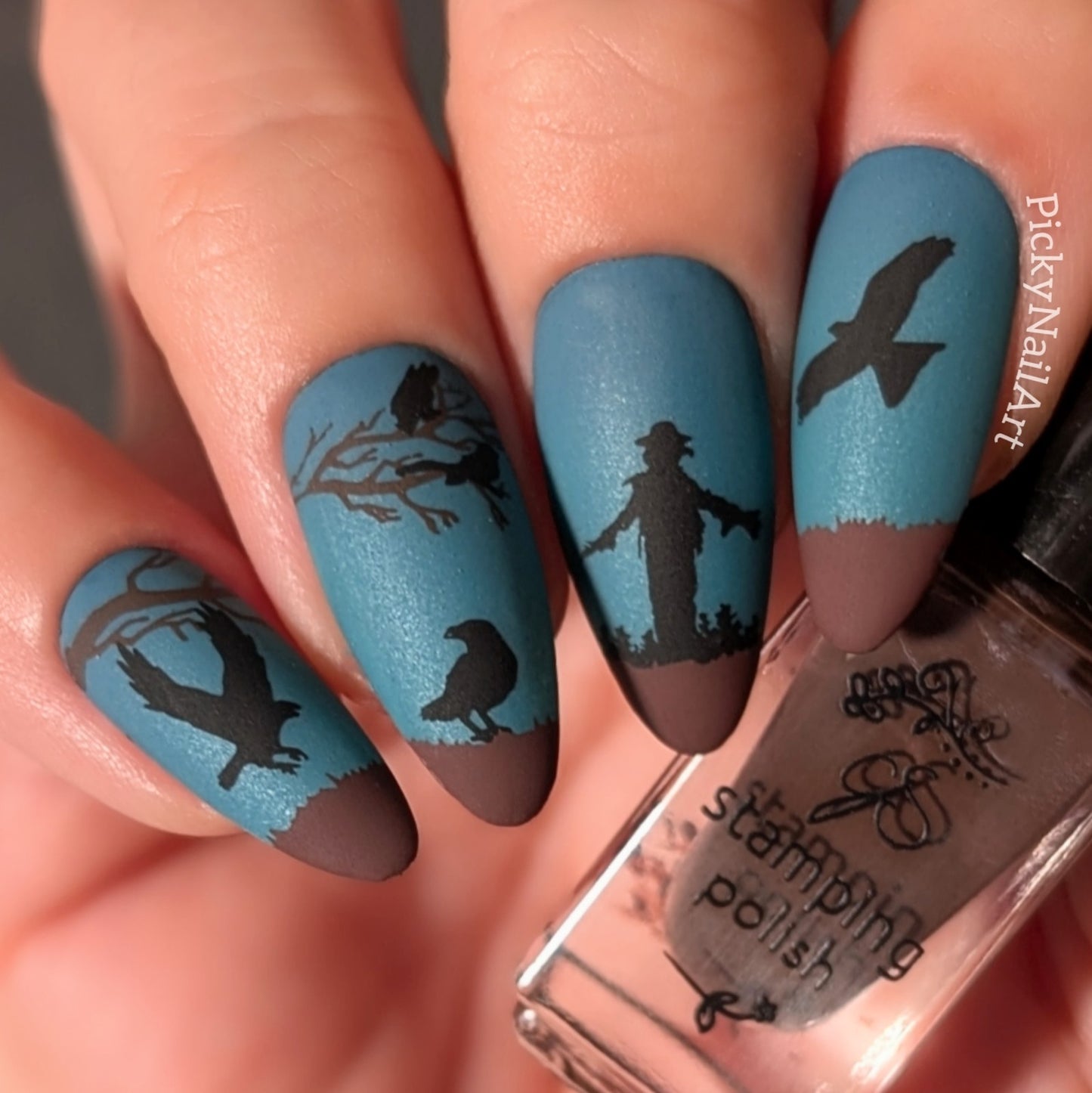 Silent Watcher (CjS-371) Etched Nail Art Stamping Plate