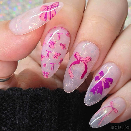 Pretty Little Bows (CjS-377) Etched Nail Art Stamping Plate