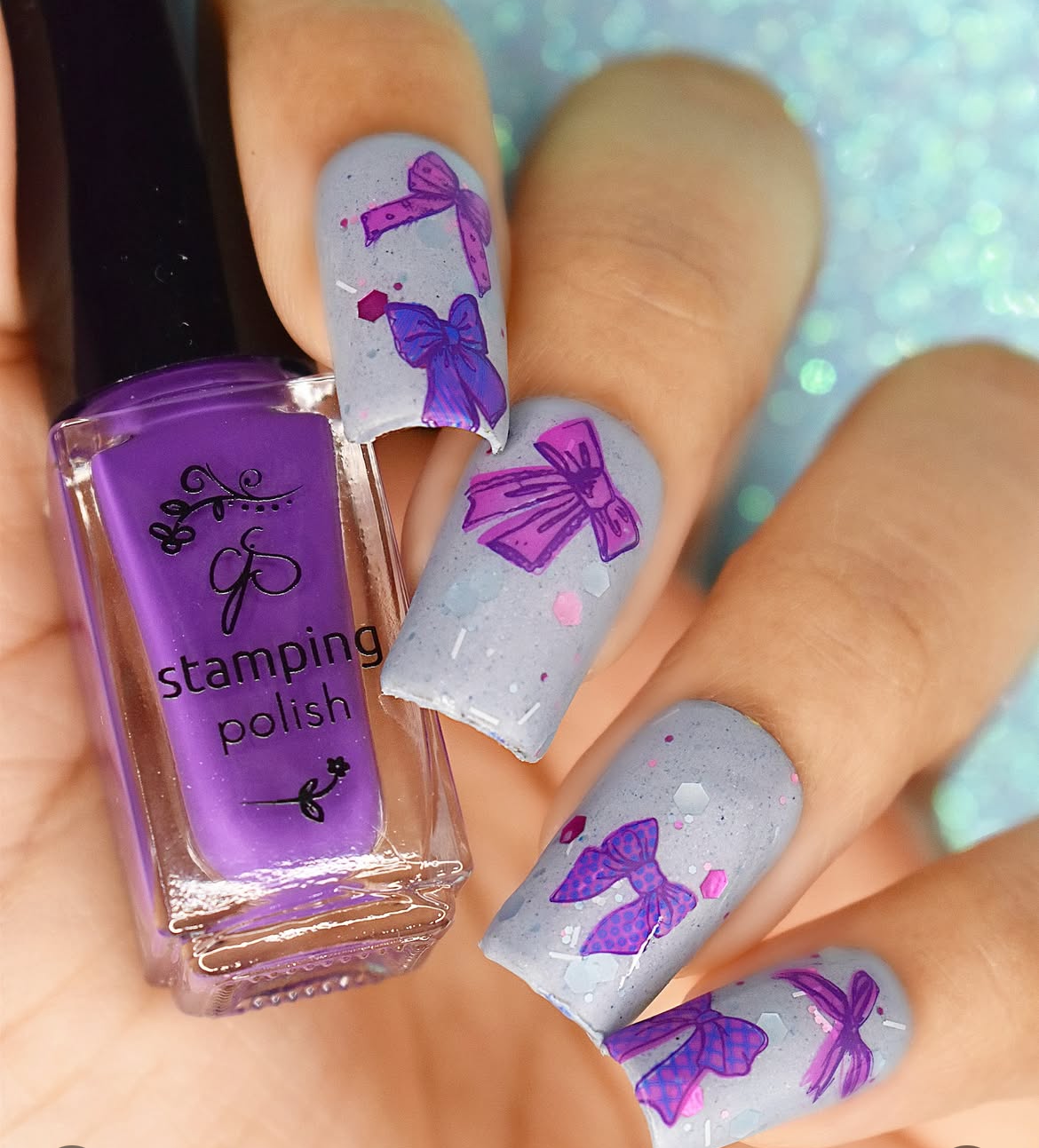 Pretty Little Bows (CjS-377) Etched Nail Art Stamping Plate