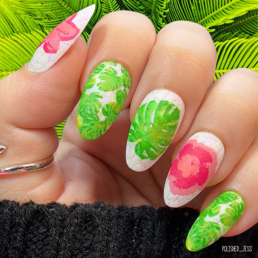 Tropical (CjS-38) Etched Nail Art Stamping plate