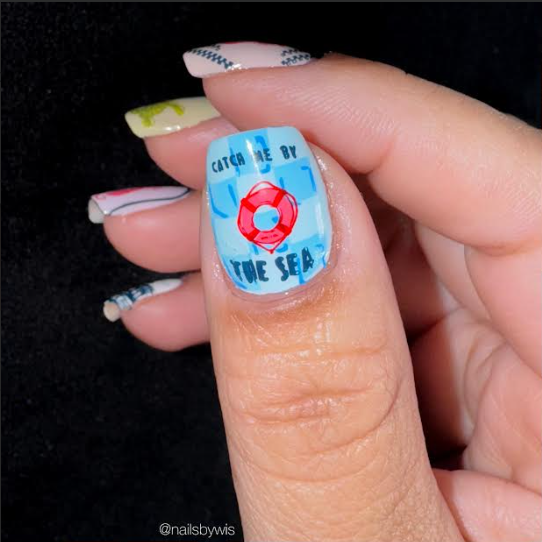 Catch Me by the Sea (CjS-380) Etched Nail Art Stamping Plate