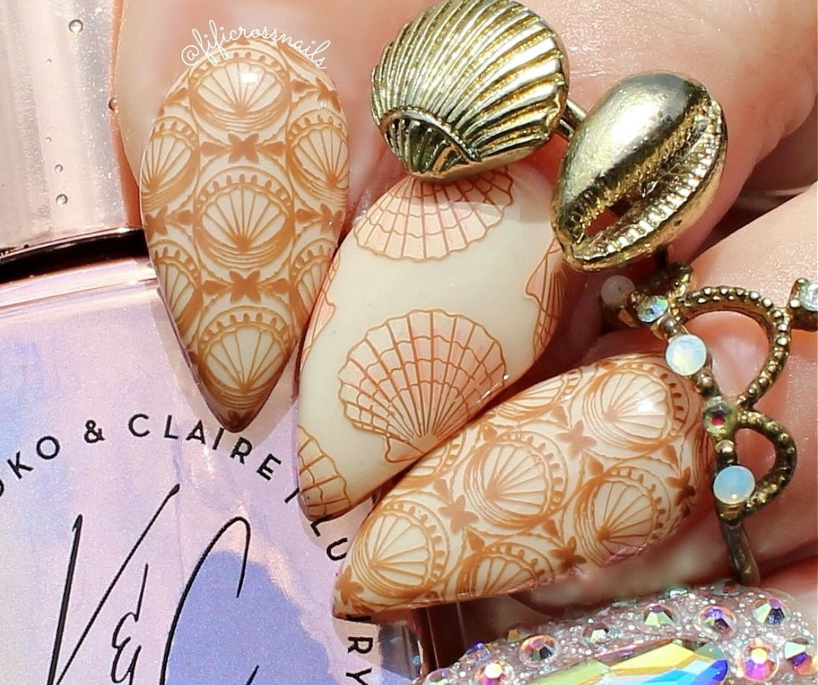 Catch Me by the Sea (CjS-380) Etched Nail Art Stamping Plate