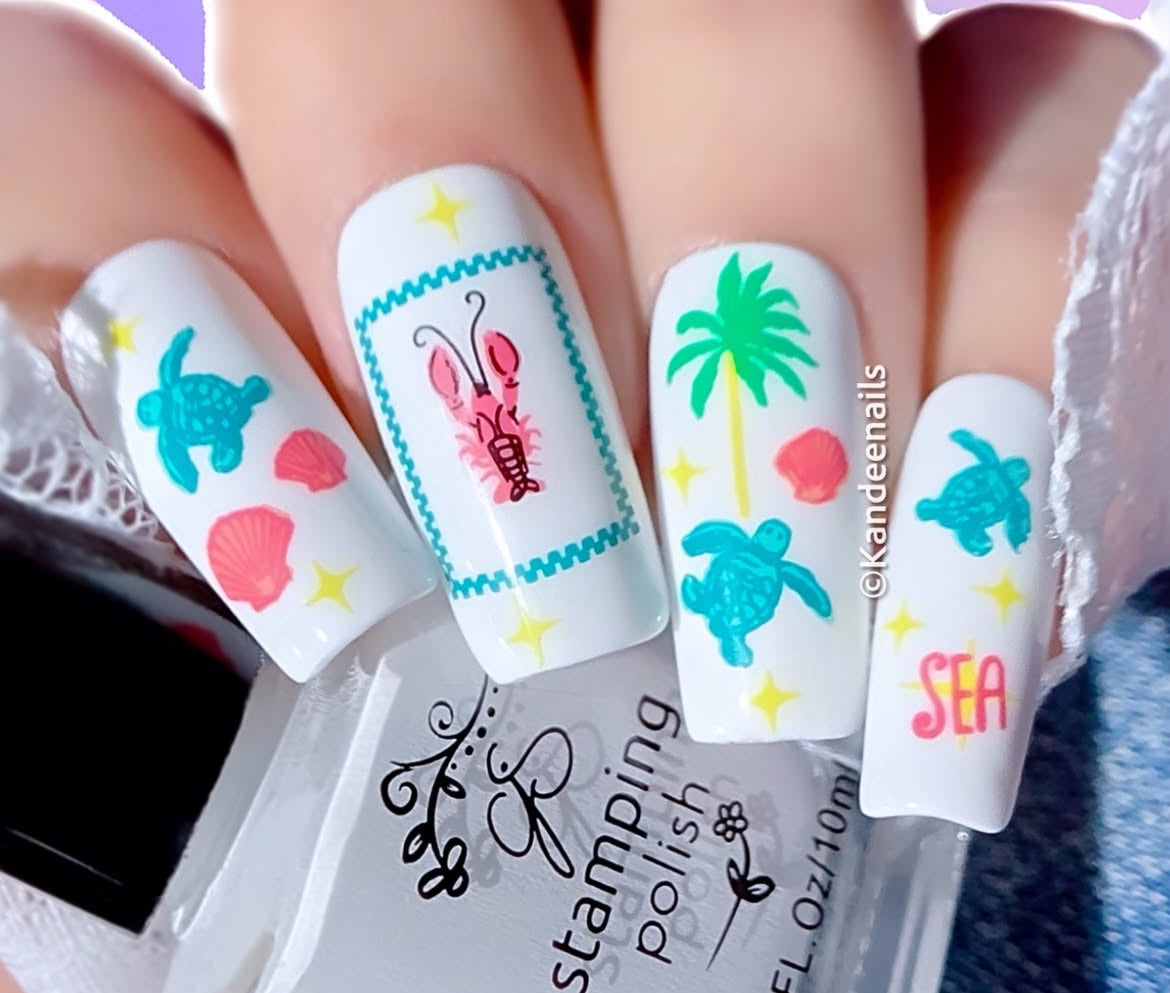 Catch Me by the Sea (CjS-380) Steel Nail Art Layered Stamping Plate