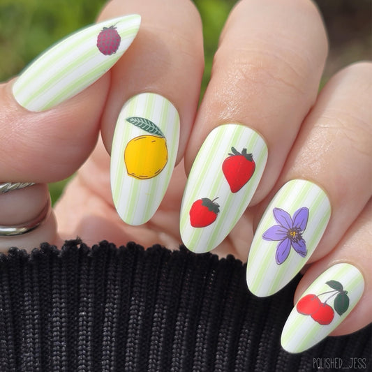 Cabana Stripes (CjS-388) Etched Nail Art Stamping Plate