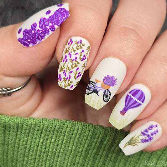 Lavender Grove (CjS-397) Etched Nail Art Stamping Plate