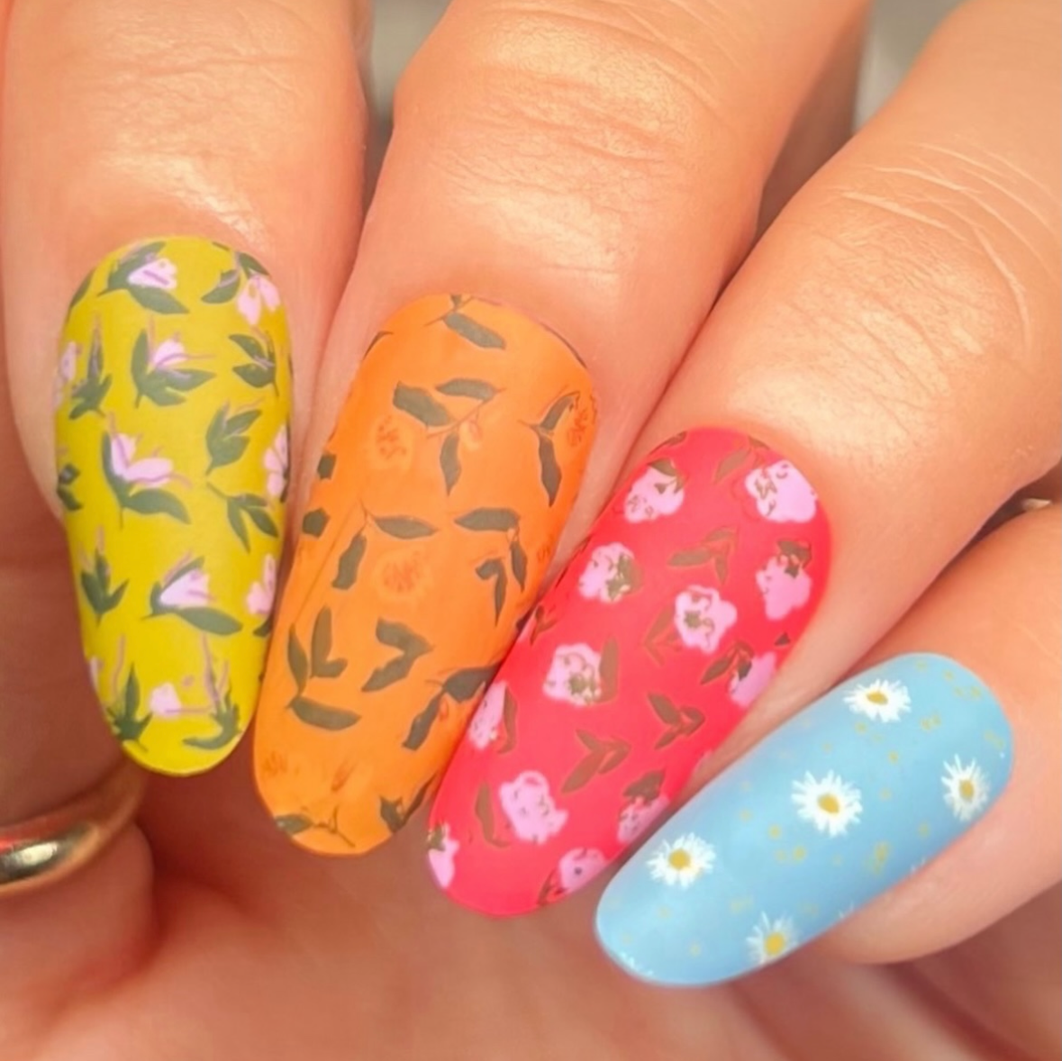 Petals in Pattern (CjS-409) Etched Nail Art Stamping Plate