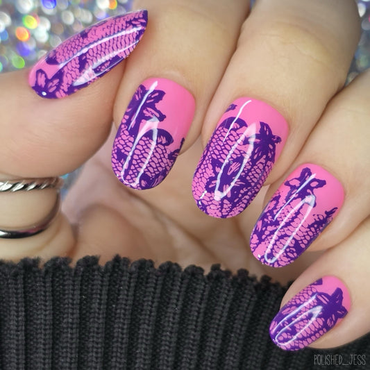 Feeling Lacy (CjS-51) Etched Nail Art Stamping Plate