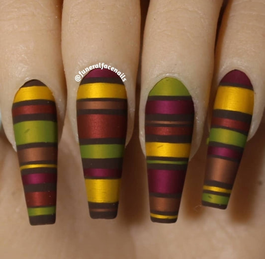 Lines (CjS-52) Etched Nail Art Stamping Plate