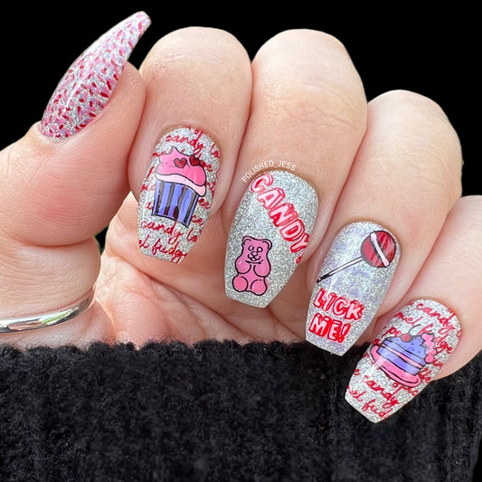 Sweet Stuff (CjS-54) Etched Nail Art Stamping Plate