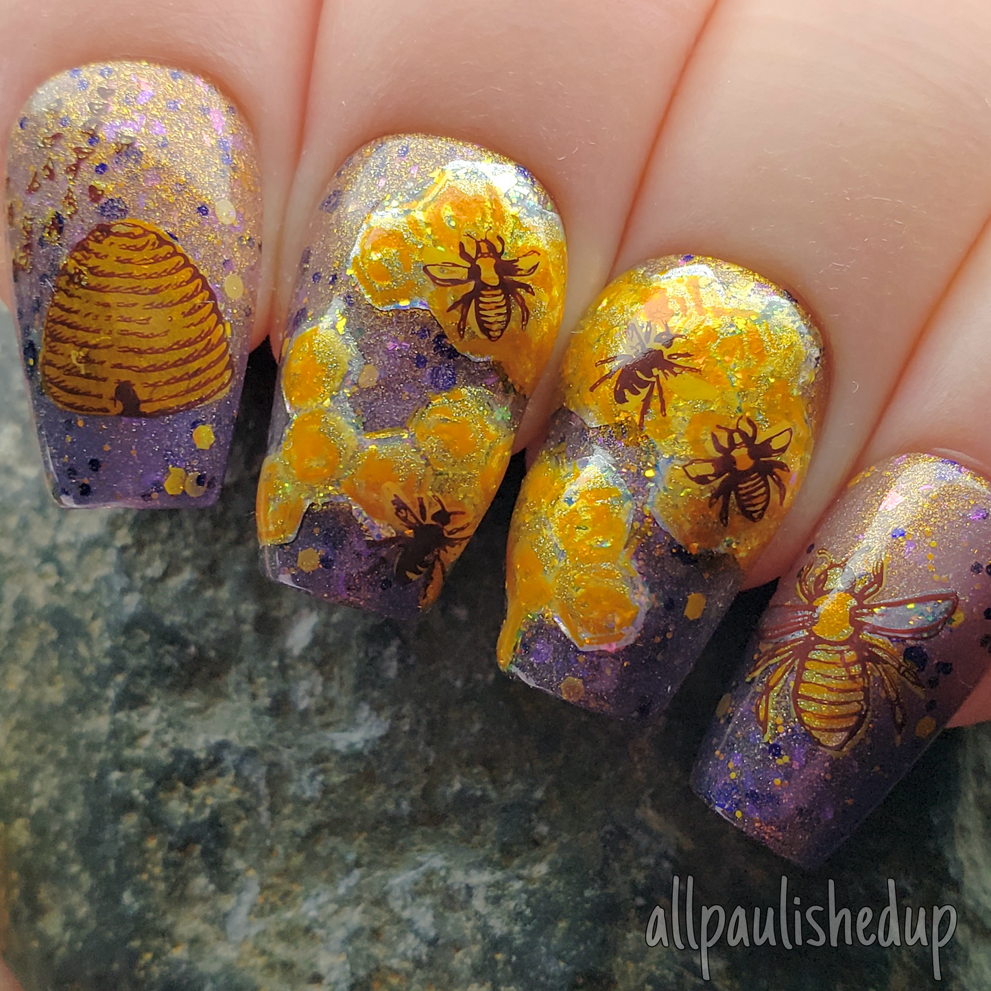 Save the Bees! (CjS-68) Etched Nail Art Stamping Plate