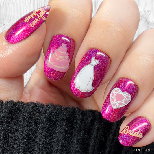 Here Comes the Bride (CjS-70) Etched Nail Art Stamping Plate