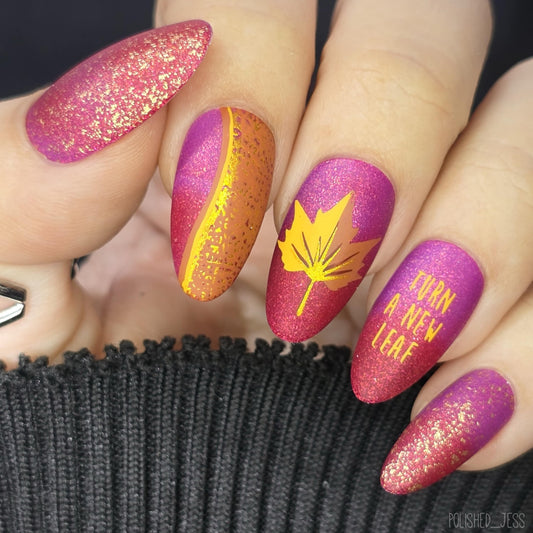 Forever Autumn (CjS-86) Etched Nail Art Stamping Plate