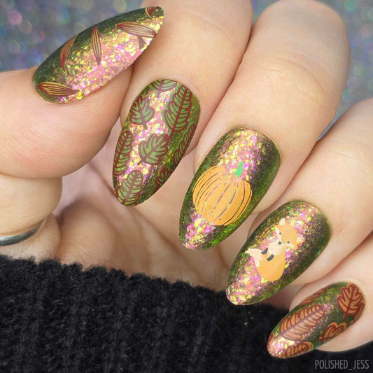 All About Autumn (CjS-88) Etched Nail Art Stamping Plate