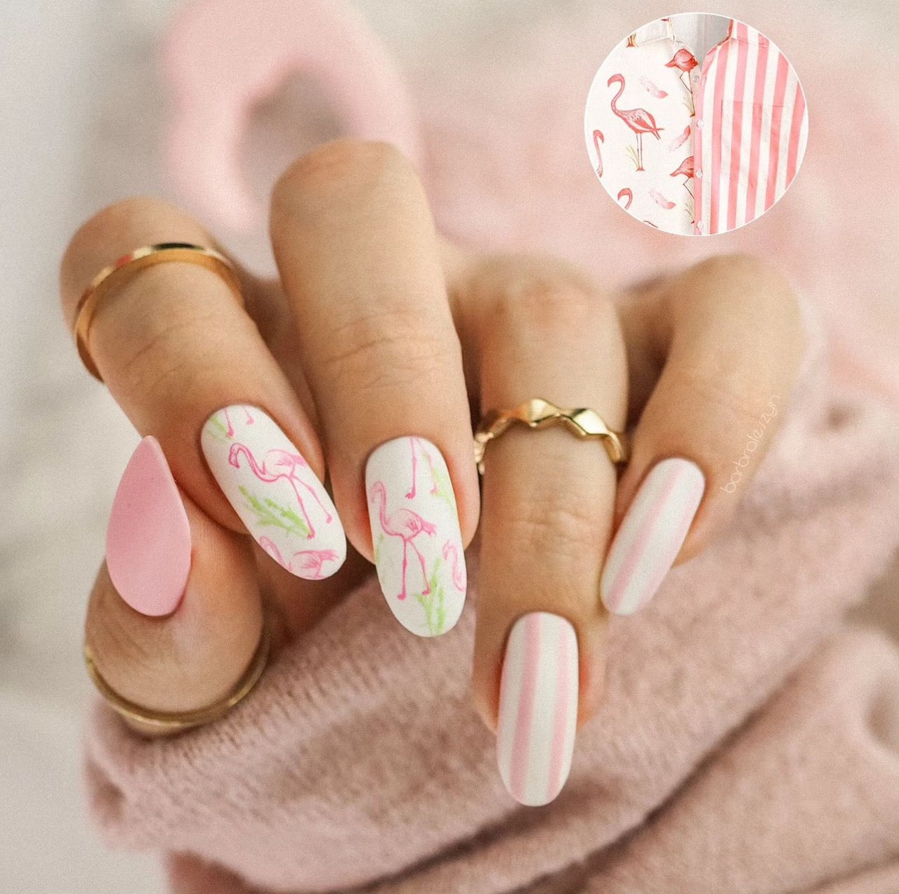 Lil Flamingo (CjS-93) Etched Nail Art Stamping Plate