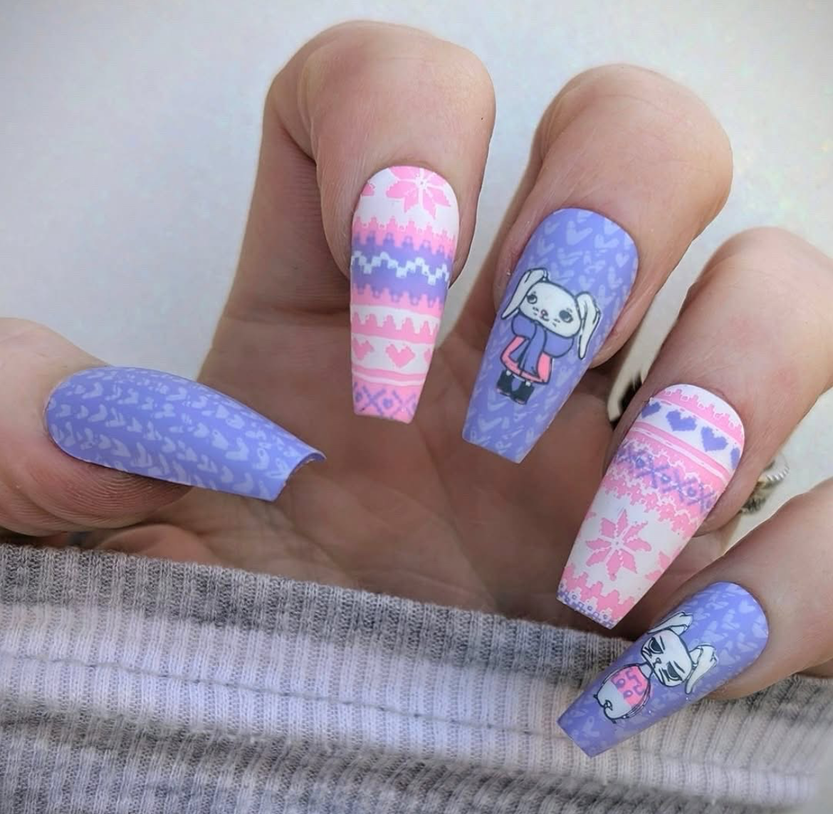 Hipster Bunnies (CjSH-65) Etched Nail Art Stamping Plate