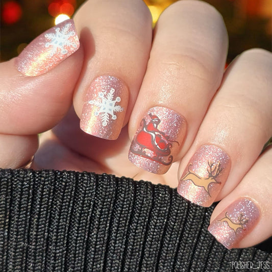 Santa's Sleigh (CjSC-04) Etched Nail Art Stamping Plate