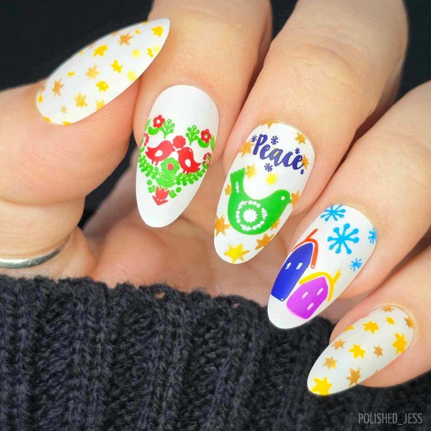 Yule Tide Christmas (CjSC-13) Etched Nail Art Stamping Plate