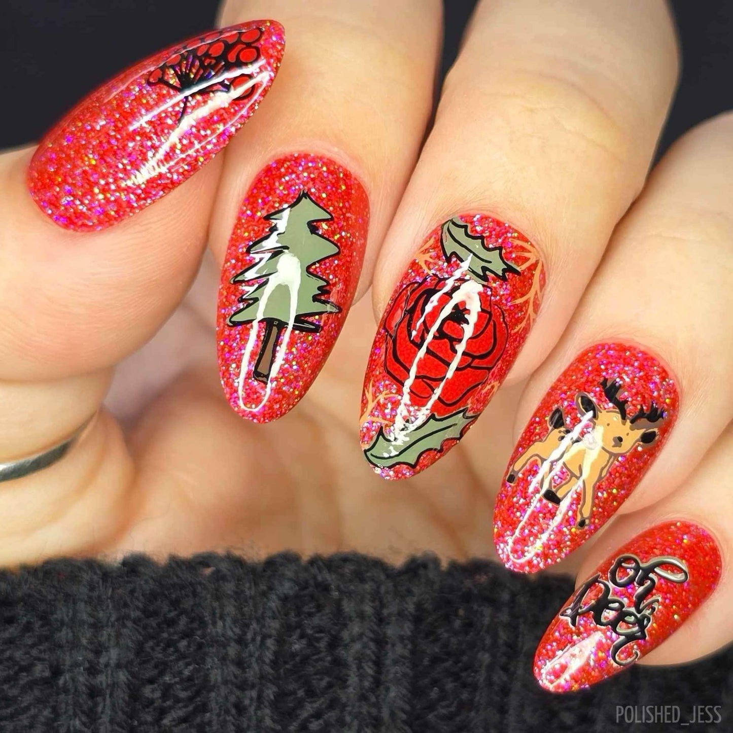 Merry Christmas My Deer (CjSC-19) Etched Nail Art Stamping Plate