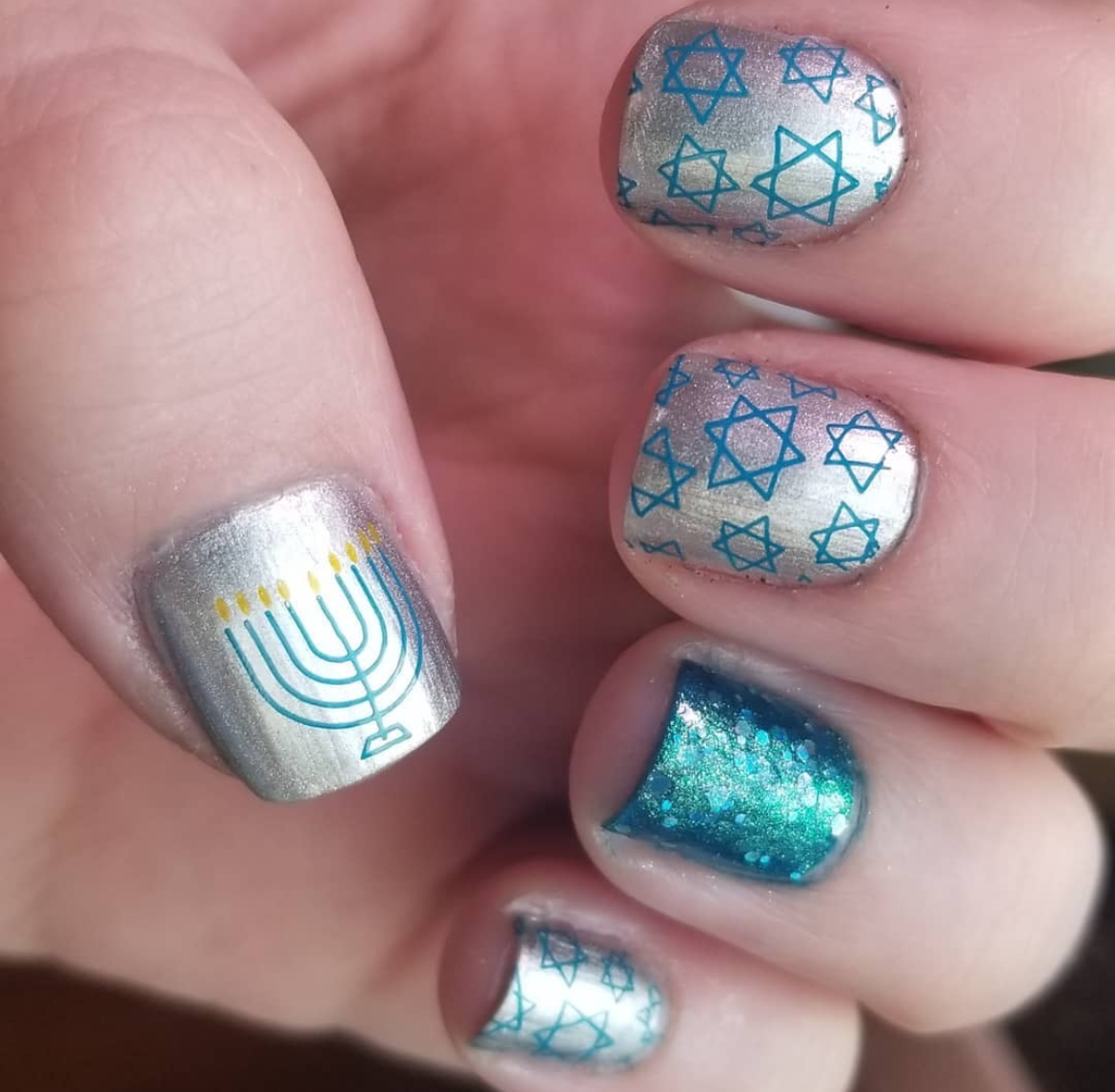 Happy Hanukkah (CjSC-28) Etched Nail Art Stamping Plate