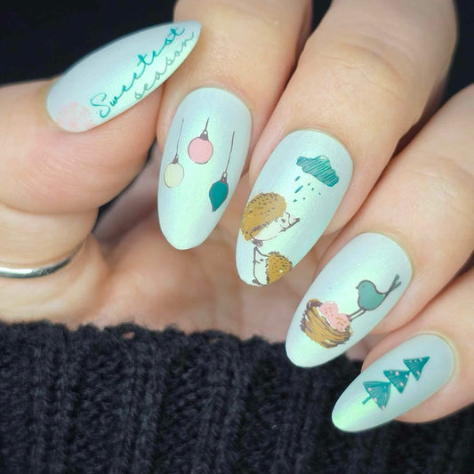 Sweetest Season (CjSC-32) Etched Nail Art Stamping Plate